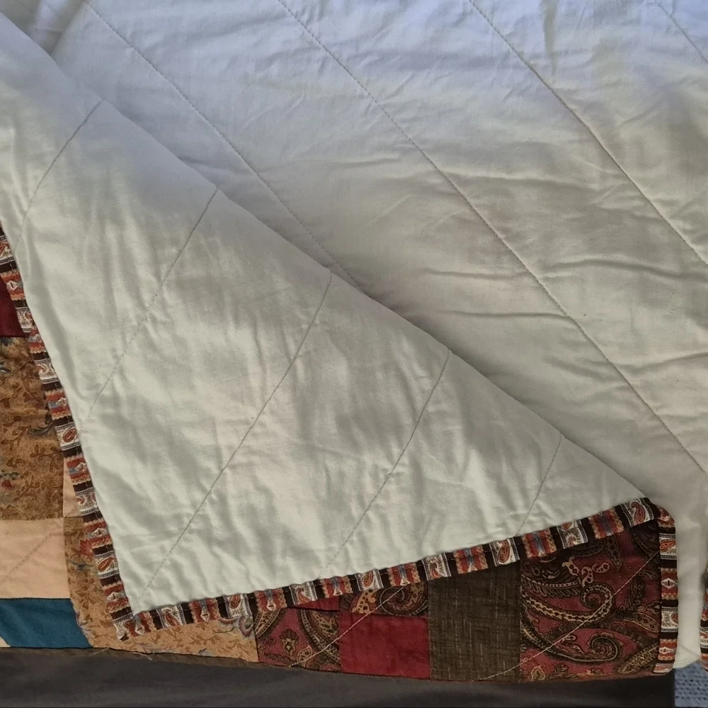 Handmade Brown/Red Tone Quilt  63